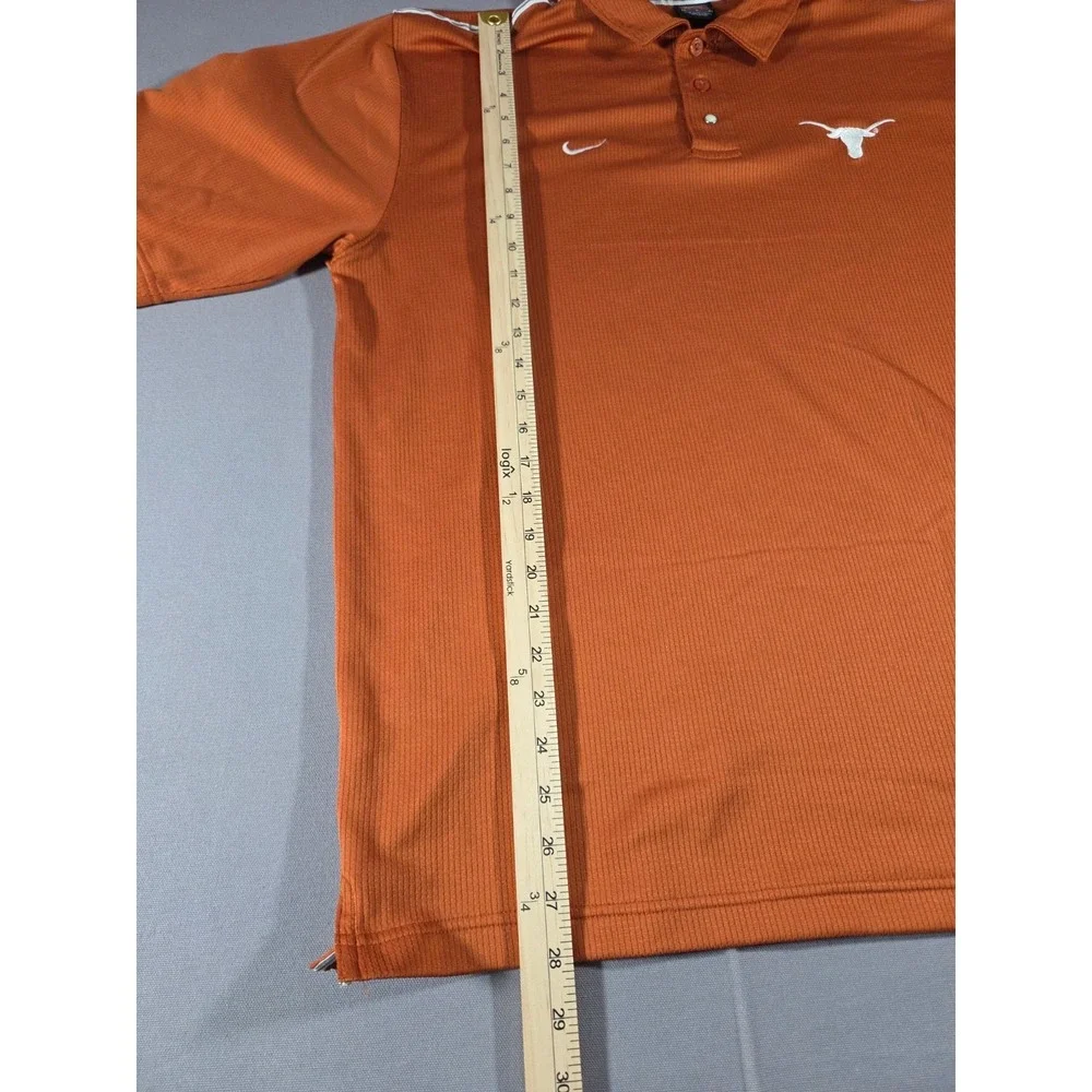 Vintage Nike Shirt Mens Large Orange White Texas Longhorns Textured Polo NCAA